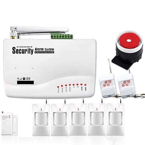 Wireless GSM Burglar Security Alarm System with 5 x PIR