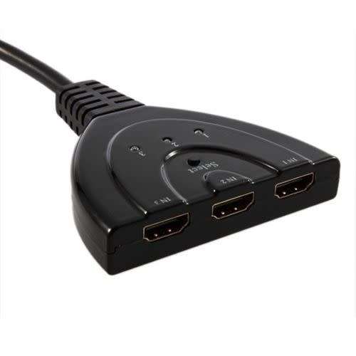 3-Port HDMI Switch Splitter, 3 in 1 Auto Switch, Support 3D, 1080P for TV