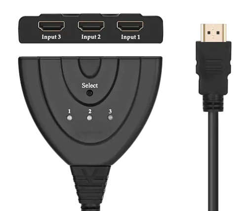 3-Port HDMI Switch Splitter, 3 in 1 Auto Switch, Support 3D, 1080P for TV