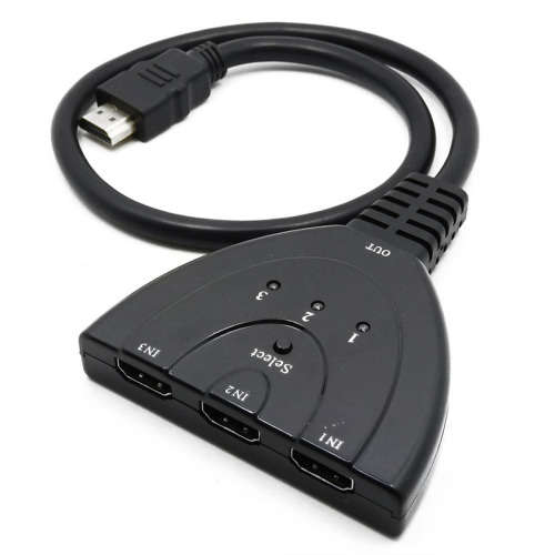 3-Port HDMI Switch Splitter, 3 in 1 Auto Switch, Support 3D, 1080P for TV