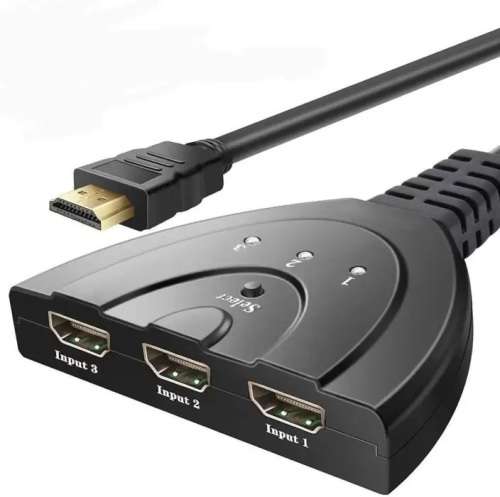3-Port HDMI Switch Splitter, 3 in 1 Auto Switch, Support 3D, 1080P for TV