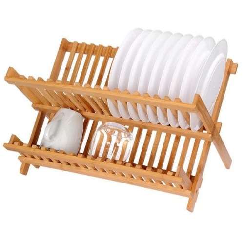 Bamboo 2-Tier Dish Drying Rack