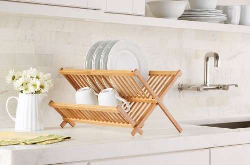 Bamboo 2-Tier Dish Drying Rack