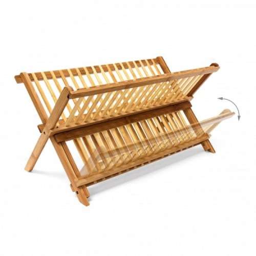 Bamboo 2-Tier Dish Drying Rack