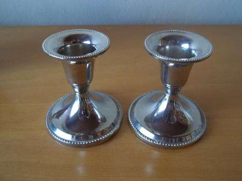 Silver plated candle holders