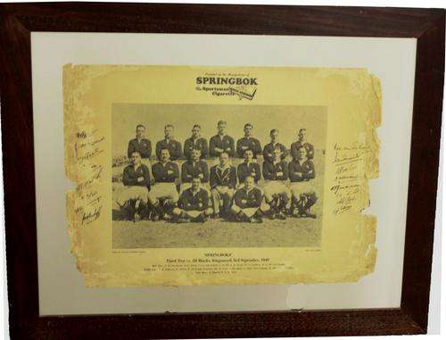 EXTREMELY RARE ****** Signed Photo of 1949 Springboks ****** EXTREMELY RARE