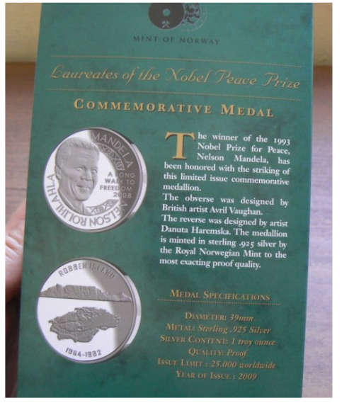 1993 MINT OF NORWAY ROBBEN ISLAND 1 TROY OUNCE-PROOF