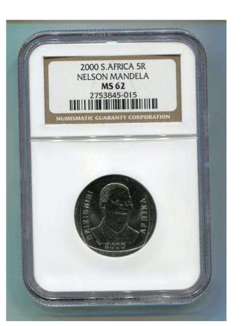 NELSON MANDELA 2000 SMILEY R5 *MS 62 NGC