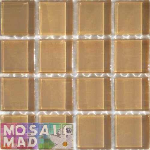 Crystal Glass Mosaic Tiles 23mm x 23mm- CAMEL