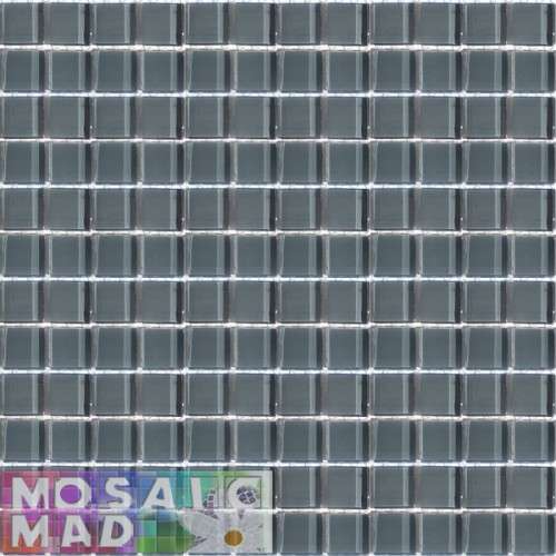 Crystal Glass Mosaic Tiles 23mm x 23mm- SLATE GREY Full Sheet