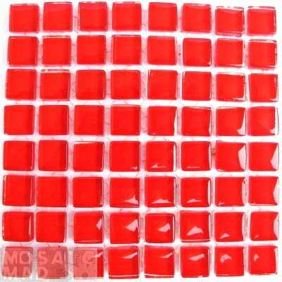 Crystal Glass Mini Mosaic Tiles 12mm x 12 mm- RED