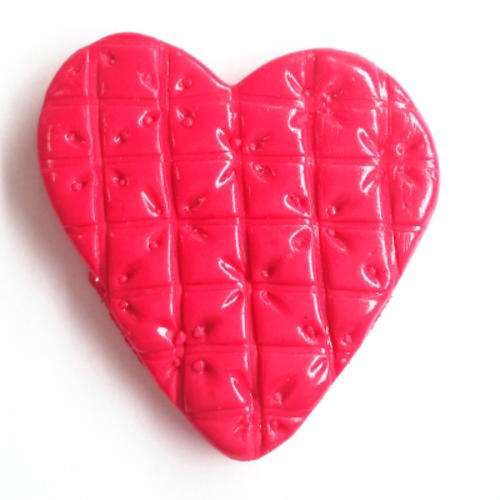 Red Quilted Heart Mosaic Insert