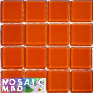 Crystal Glass Mosaic Tiles 23mm x 23mm- TANGERINE