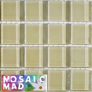 Crystal Glass Mosaic Tiles 23mm x 23mm- ALABASTER (Beige)