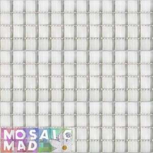 Crystal Glass Mosaic Tiles 23mm x 23mm-  WHITE (CRYSTAL WHITE) Full Sheet