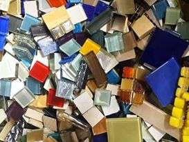Mixed Quality Glass tiles-  1kg