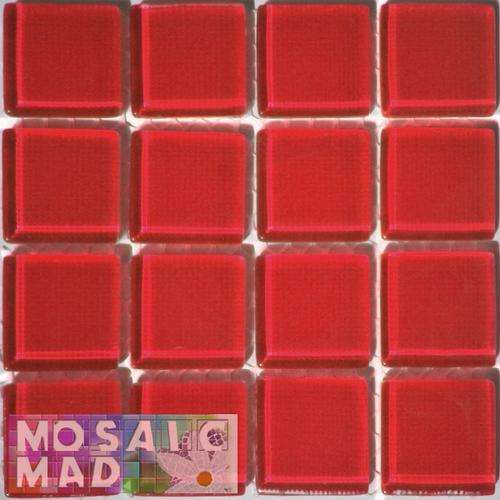 Crystal Glass Mosaic Tiles 23mm x 23mm- CARDINAL RED