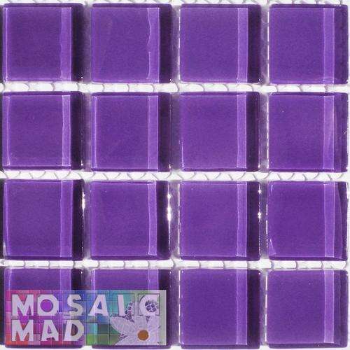 Crystal Glass Mosaic Tiles 23mm x 23mm- DEEP AMETHYST