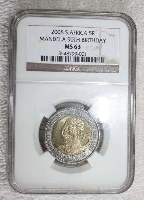 2008 Mandela 90th Birthday R5 - NGC Graded - MS63 - R1 START