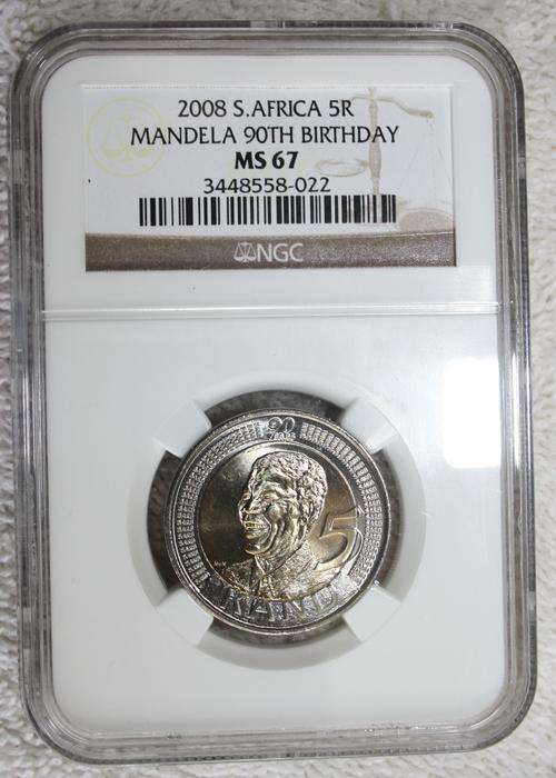 2008 Mandela 90th Birthday R5 - NGC Graded - MS67 - R1 START