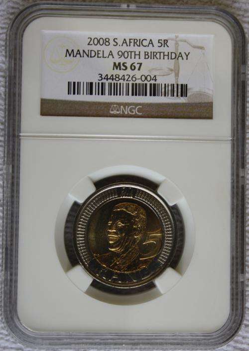 2008 Mandela 90th Birthday R5 - NGC Graded - MS67 - R1 START