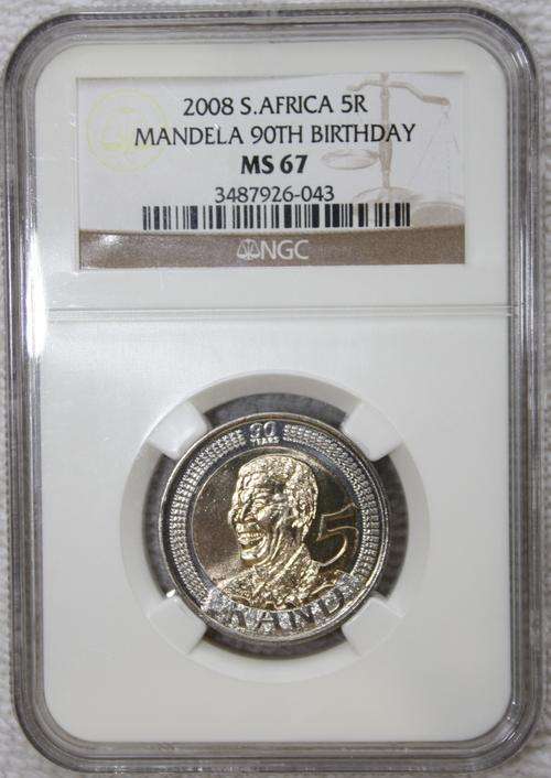 2008 Mandela 90th Birthday R5 - NGC Graded - MS67 - R1 START
