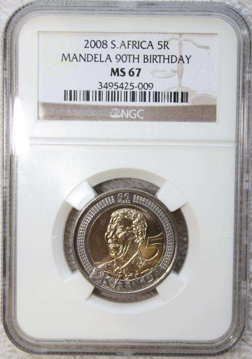 2008 Mandela 90th Birthday R5 - NGC Graded - MS67 - R1 START