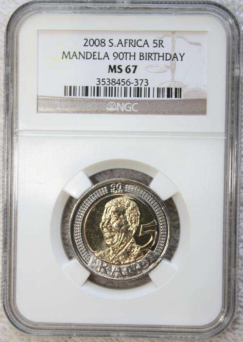 2008 Mandela 90th Birthday R5 - NGC Graded - MS67 - R1 START