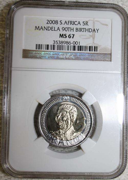 2008 Mandela 90th Birthday R5 - NGC Graded - MS67 - R1 START