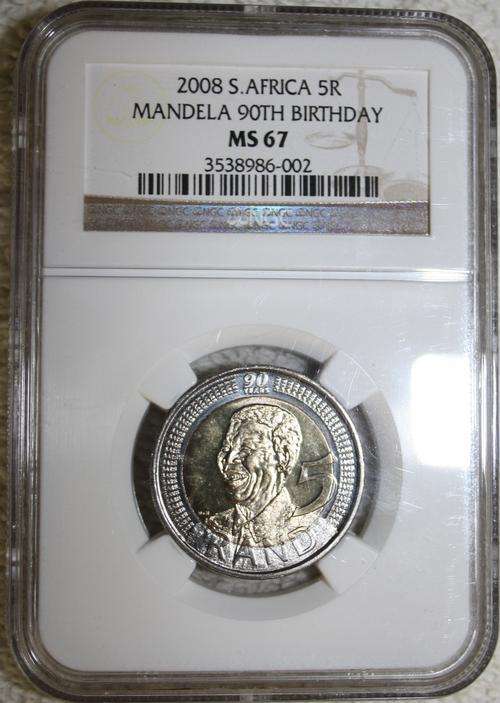 2008 Mandela 90th Birthday R5 - NGC Graded - MS67 - R1 START