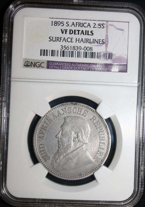 1895 ZAR 2.5 Shillings / Half Crown ***NGC: VF Details*** - Very Scarce!!!