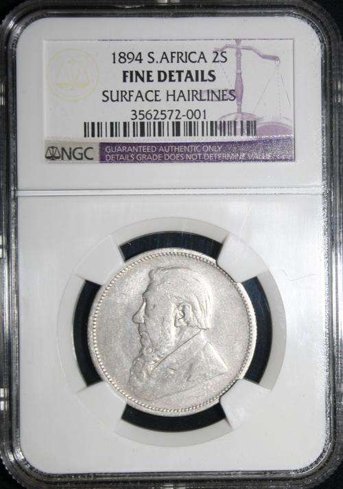 1894 ZAR Two Shillings / Florin ***NGC: Fine Details*** - Very Scarce!!!