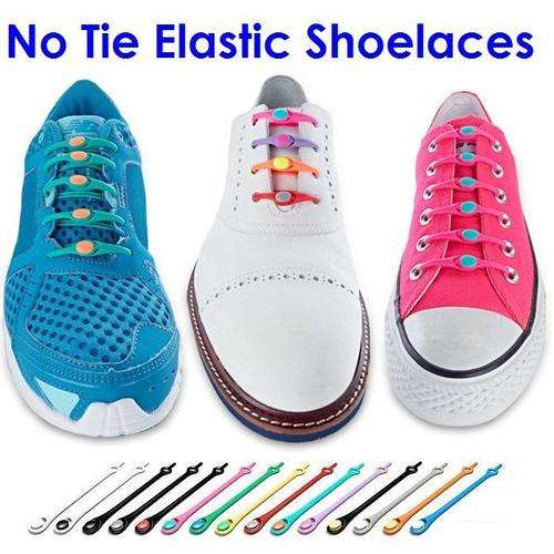 Multi-colour silicon shoe laces (12 pieces)