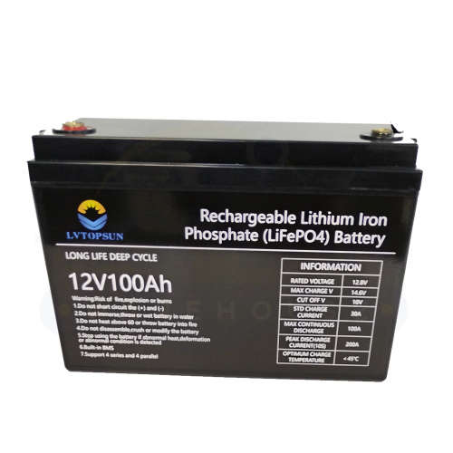 12V (12.8V) 100Ah Lithium (LiFePO4) - LVTOPSUN