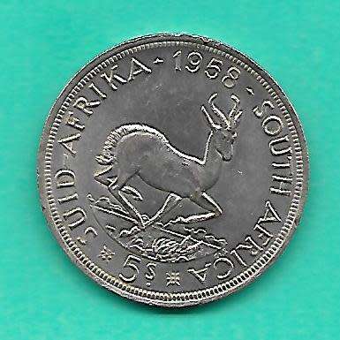 1958 5 SHILLINGS SUID AFRIKA SOUTH AFRICA SEE PER SCAN