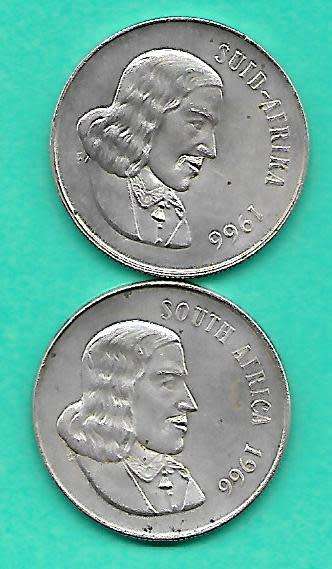 SET OF 1966 R1 SIVER COINS SUID AFRIKA SOUTH AFRICA SEE PER SCAN