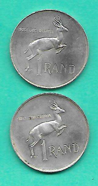 SET OF 1967 SILVER R1 COINS SUID AFRIKA SOUTH AFRICA SEE PER SCAN