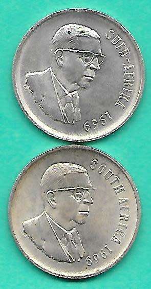 1969 SET OF SIVER R1 COINS SUID AFRIKA SOUTH AFRICA