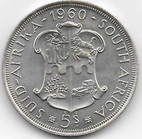 1960 SILVER FIVE SHILLINGS SEE PER SCAN