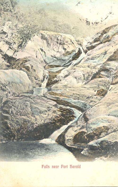 Hand-tinted post card - Falls near Port Herald