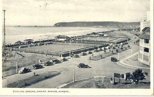 Old Postcard - Bowling Green, Marine Parade, Durban, Natal, South Africa