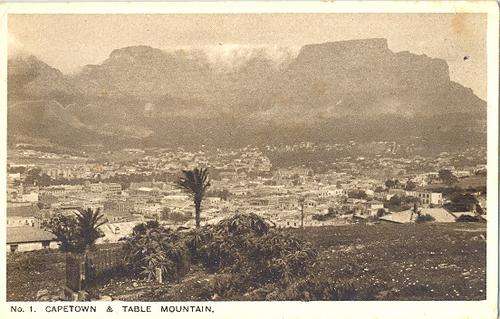 Old post card - Cape Town and Table Mountain, South Africa