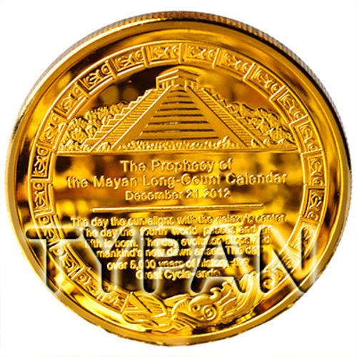Mayan Calander Prophecy 1oz gold clad coin + FREE medallion