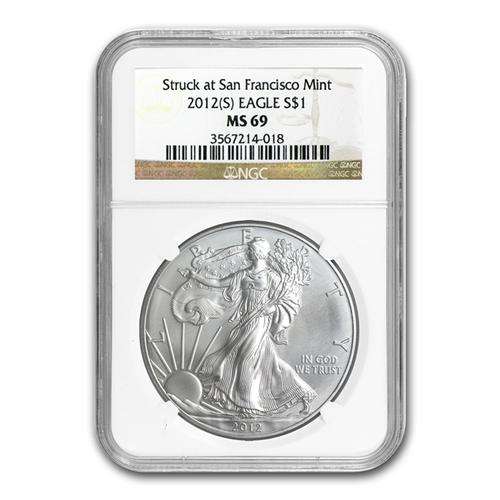 2012 Silver $1 American Eagle NGC-MS69