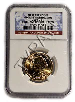 2007 US Presidential $1 George Washington coin Brilliant Uncirculated