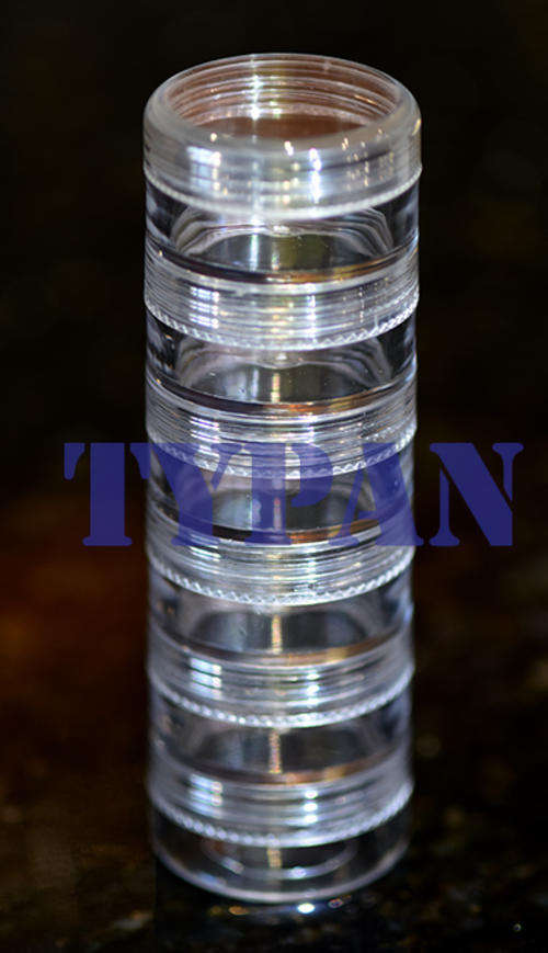 Bead box solid acrylic stackable 6 compartments screwtop