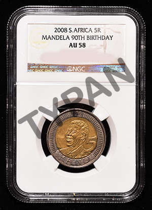 2008 R5 Mandela 90th Birthday NGC AU58