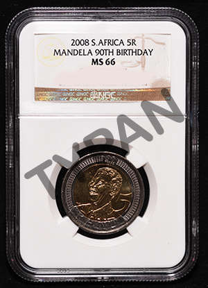 2008 R5 Mandela 90th Birthday NGC MS66
