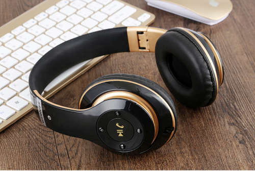 **IN STOCK** S6 Wireless headphones with bluetooth mp3 player Black/Gold