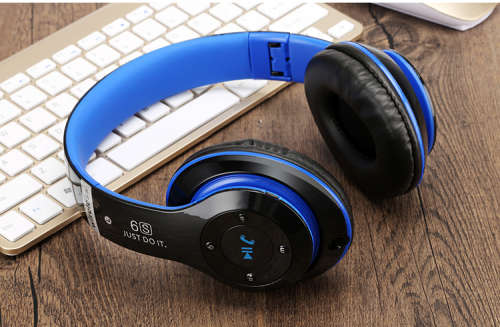 **IN STOCK** S6 Wireless headphones with bluetooth mp3 player Blue/Black